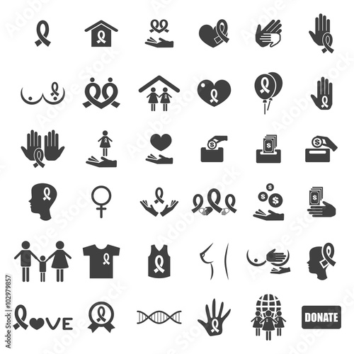 Breast cancer awareness ribbon, health care and medical, charity