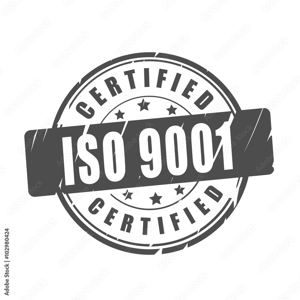 Obraz premium ISO 9001 certified vector stamp