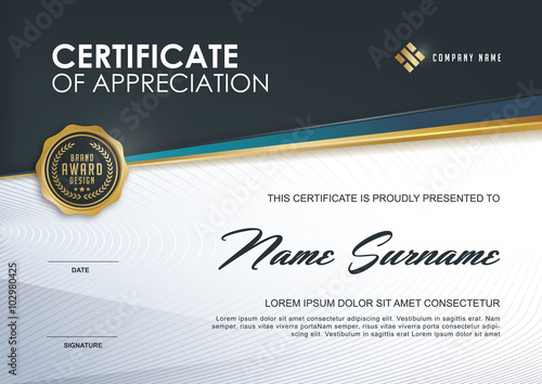 certificate template with Luxury and modern pattern,.Qualification certificate blank template with elegant,Vector illustration