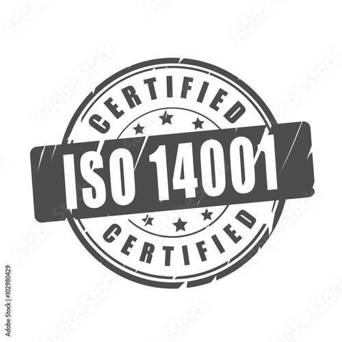 ISO 14001 certified vector stamp