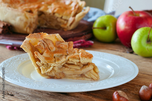 delicious piece of homemade apple pie