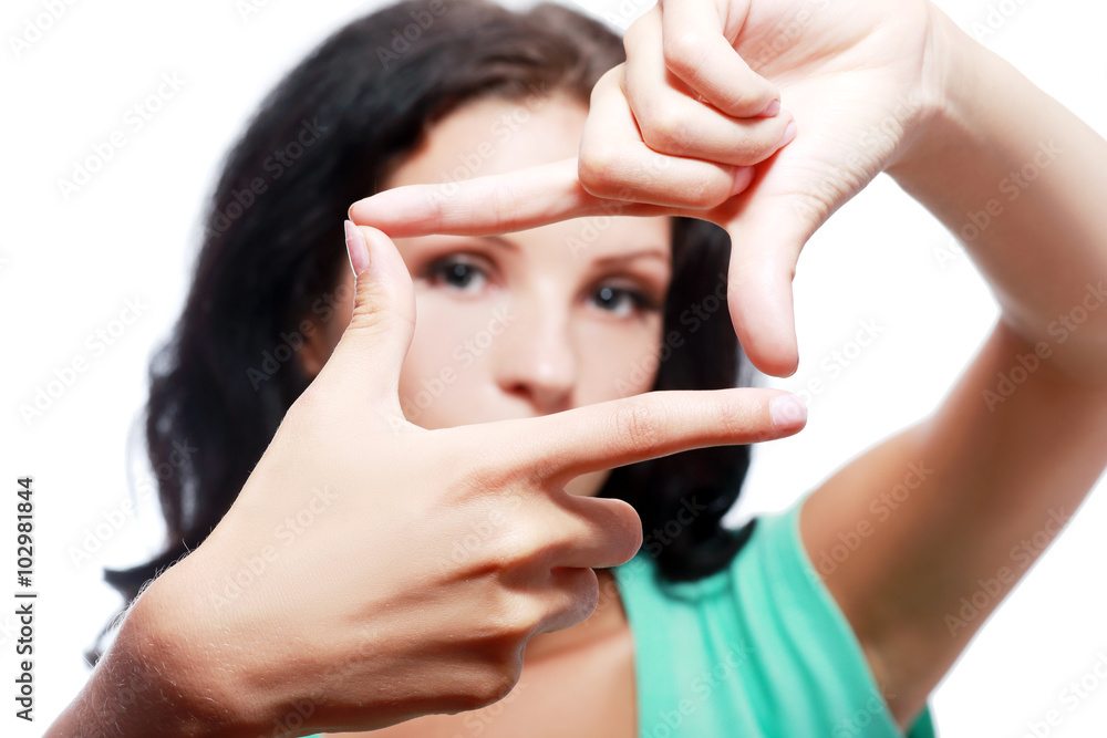 Fototapeta premium woman making frame