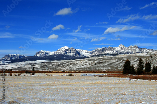 Dubois Wyoming Absaroka Mountains at the head of Togwotee mountain pass during winter photo