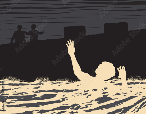 Drowning man