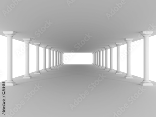 corridor with columns antique design architecture background