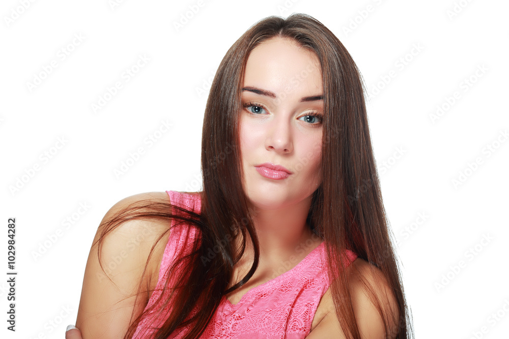 Naklejka premium friendly smiling young woman