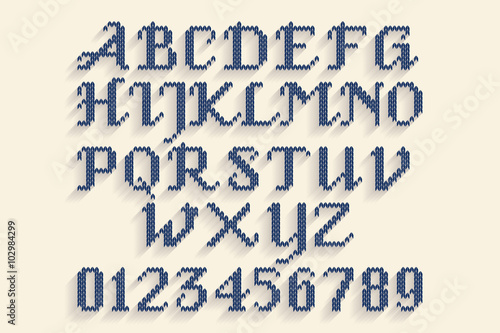 Vintage knitted alphabet