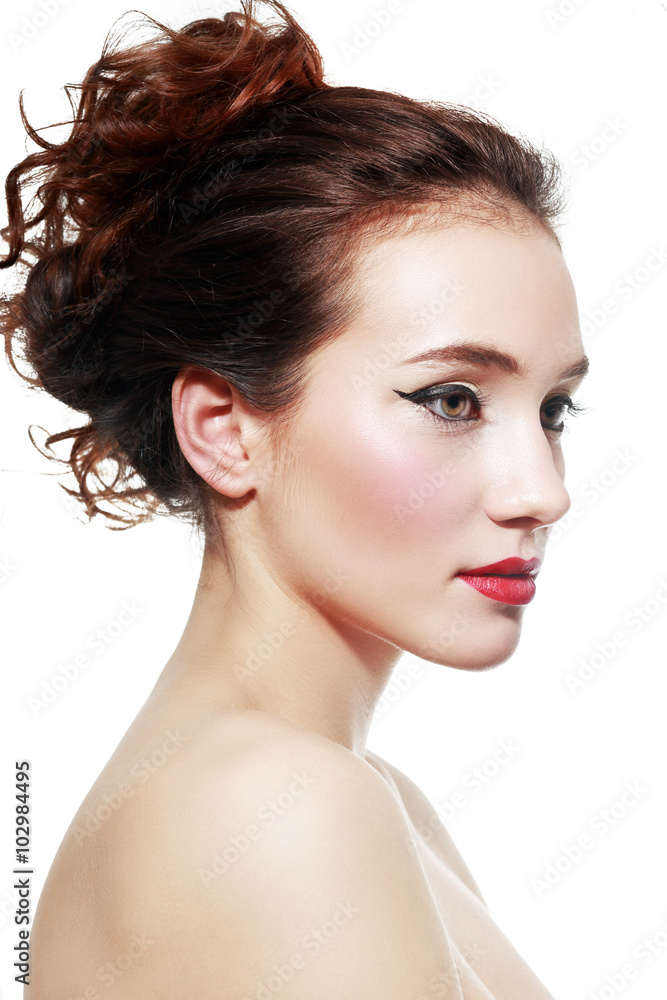 Fototapeta premium with red lips