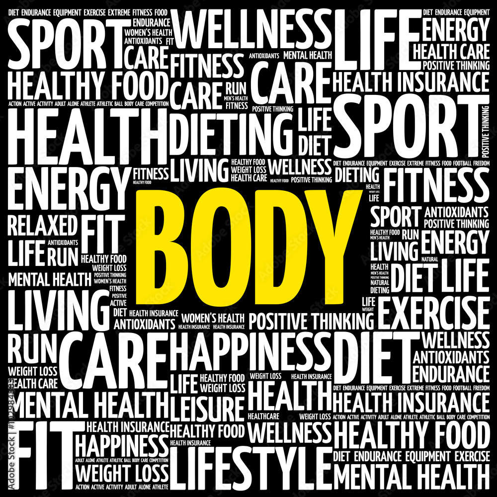 Obraz premium BODY word cloud background, health concept
