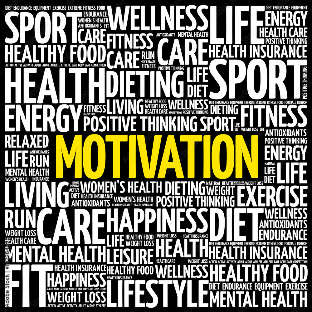 Obraz premium MOTIVATION word cloud background, health concept