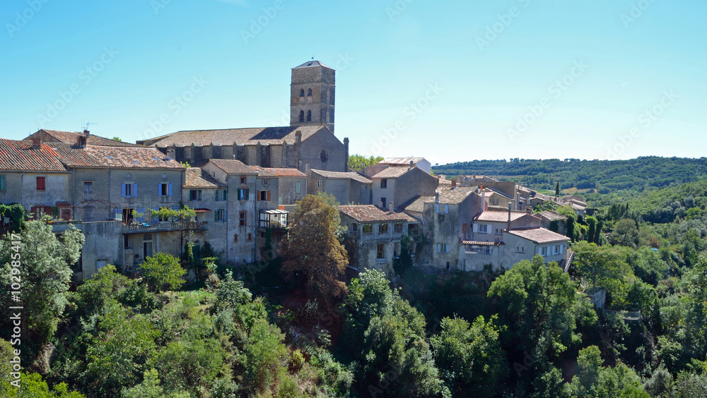 The village of Montolieu Aude  Languedoc - Roussillon  France.