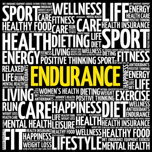 ENDURANCE word cloud background, health concept