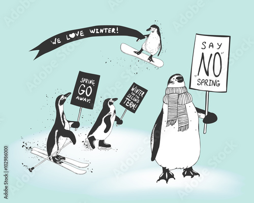 Rally of penguins athletes in support of the winter (against the