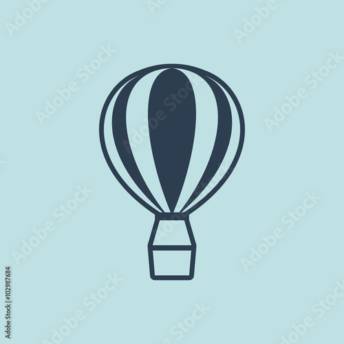 Icon of Hot Air Balloon Or Parachute. EPS-10.