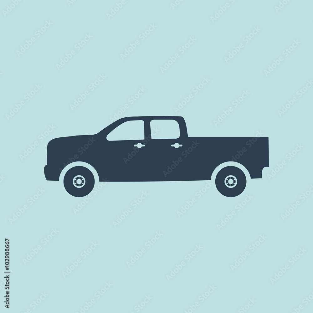 Icon of Pick Up Truck. EPS-10. Icon of Pick Up Truck. EPS-10.