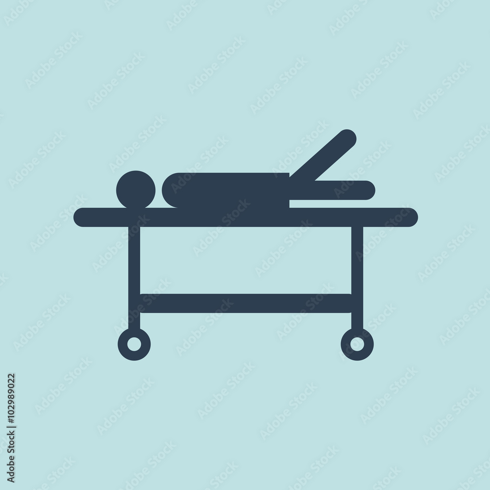 Icon of Patient On Stretcher. EPS-10. Icon of Patient On Stretcher. EPS-10.