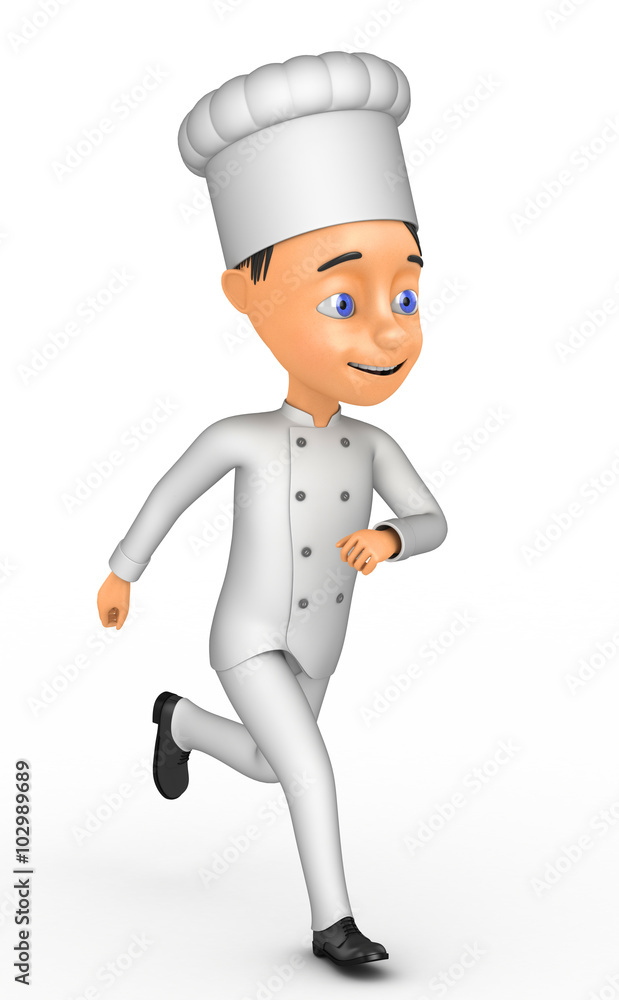 3d cheerful chef isolated on white background 3d cheerful chef isolated on white background