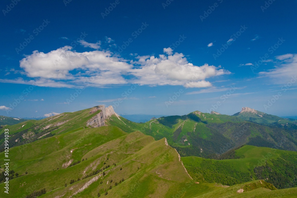 Naklejka premium Mountain day summer