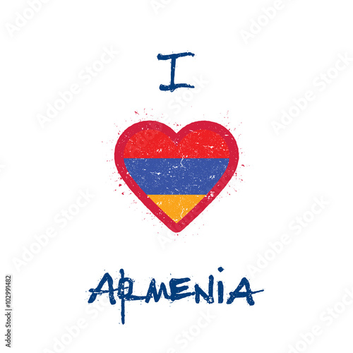 Armenia flag in heart shape t-shirt design. Show your love for Armenia with this unique design.