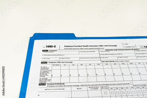 Tax Form 1095-C, Tax Form Details with Light Background