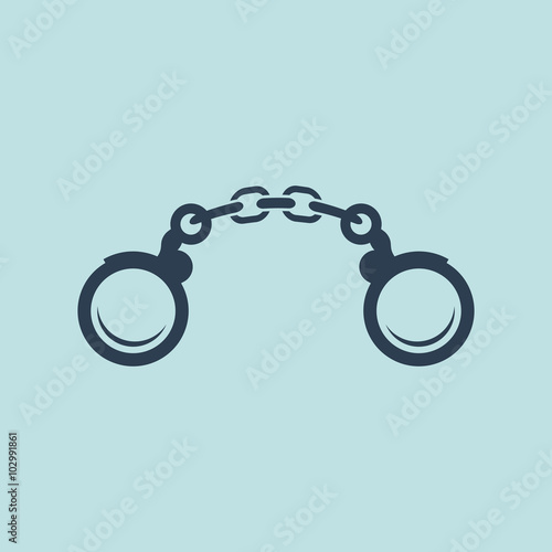 Icon of Handcuffs. EPS-10.