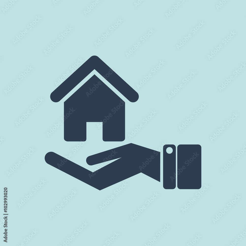 Icon Of Home In Hand. EPS 10 Icon Of Home In Hand. EPS 10