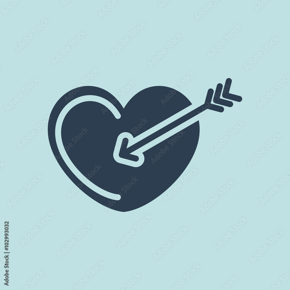 Icon Of Heart & Arrow. EPS 10 Icon Of Heart & Arrow. EPS 10