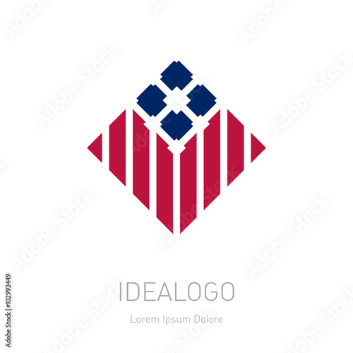 Modern stylish logo. Design element with stripes. Vector logotyp