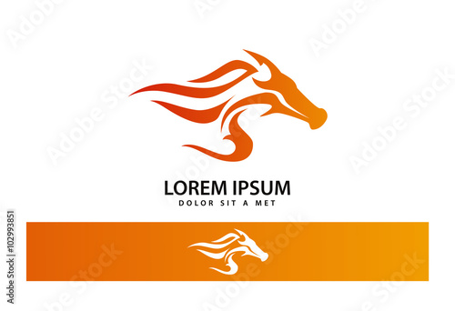 Horse Fire Logo Vector