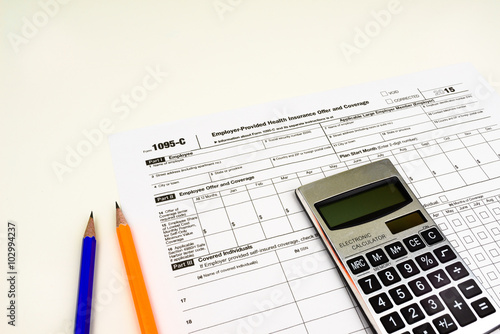 Tax Form 1095-C, Tax Form Details with Light Background