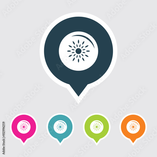 Free Download Very Useful Editable Ripe Passion Fruit Icon on Different Colored Pointer Shape. Eps-10. - GFXLoad