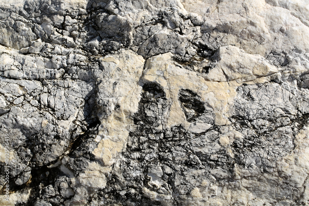 Stone formations covered with salt