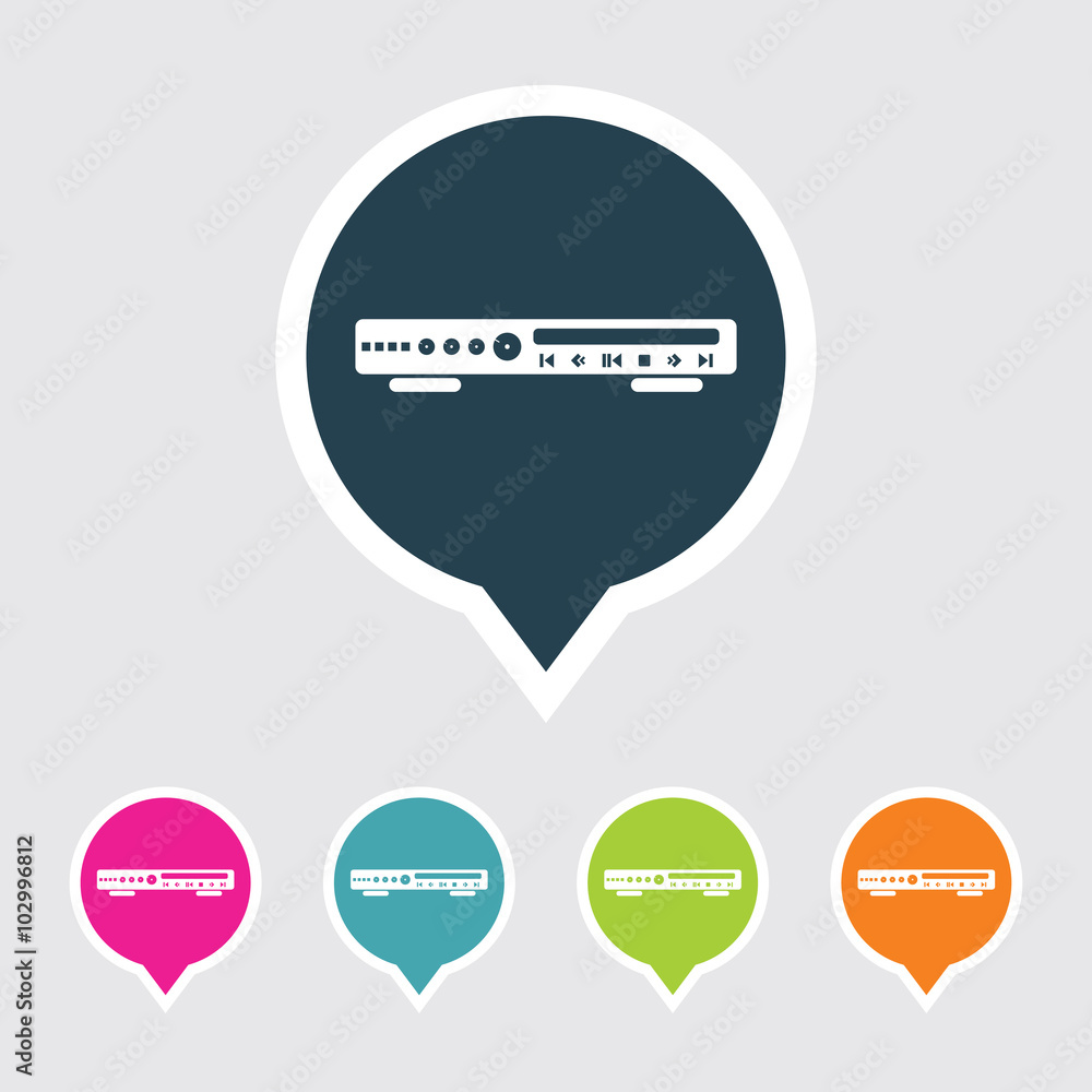 Very Useful Editable CD & DVD Player Icon on Different Colored Pointer Shape. Eps-10. Very Useful Editable CD & DVD Player Icon on Different Colored Pointer Shape. Eps-10.