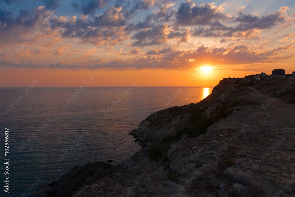 sunset  sea