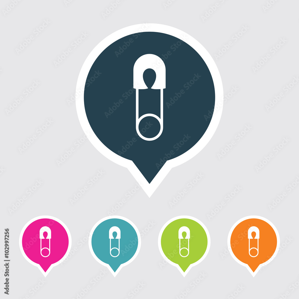 Very Useful Editable Baby Pin Icon on Different Colored Pointer Shape. Eps-10.