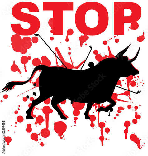 stop  corrida silhouette