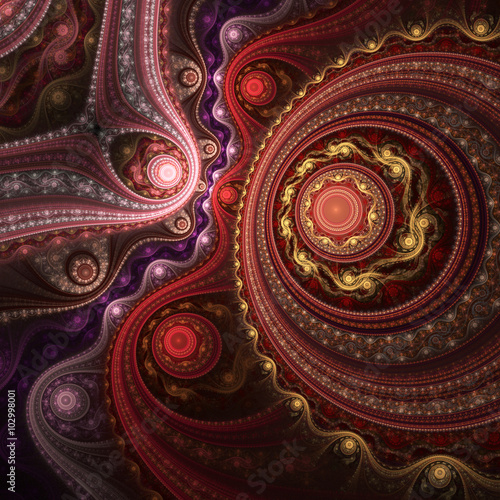 Dark colorful fractal pattern, digital artwork for creative graphic design