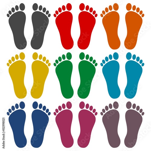 Two footprint icons set 