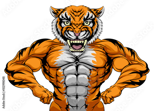 Strong Tiger Sports Mascot