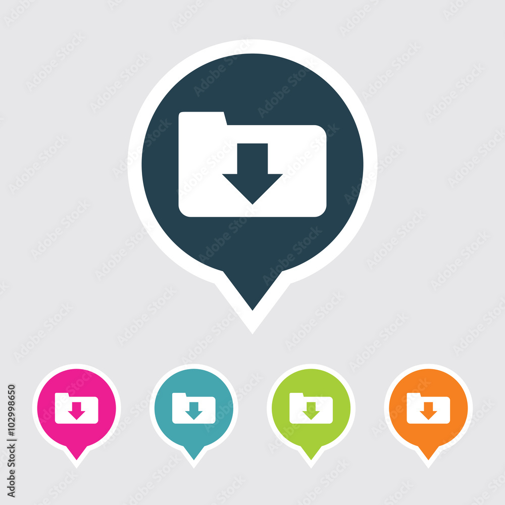 Icon of Download in Multi Color Circle & Square Shape. Eps-10. Icon of Download in Multi Color Circle & Square Shape. Eps-10.