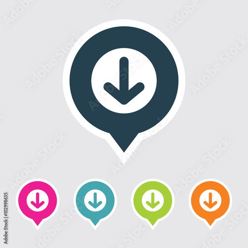 Free Download Icon of Download in Multi Color Circle & Square Shape. Eps-10. - GFXLoad