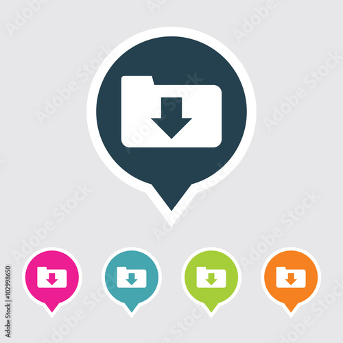 Free Download Icon of Download in Multi Color Circle & Square Shape. Eps-10. - GFXLoad