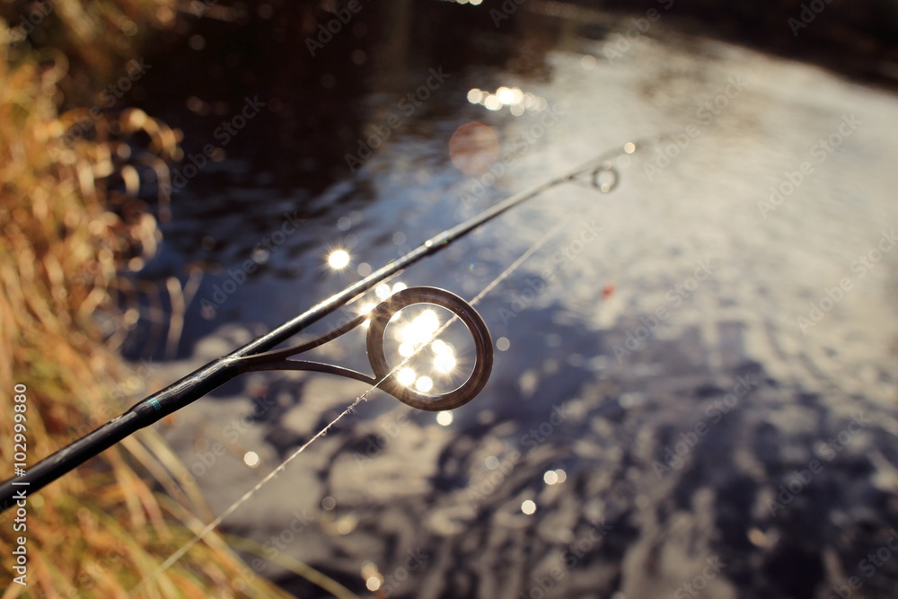 Autumn fishing spinning in his hand Autumn fishing spinning in his hand