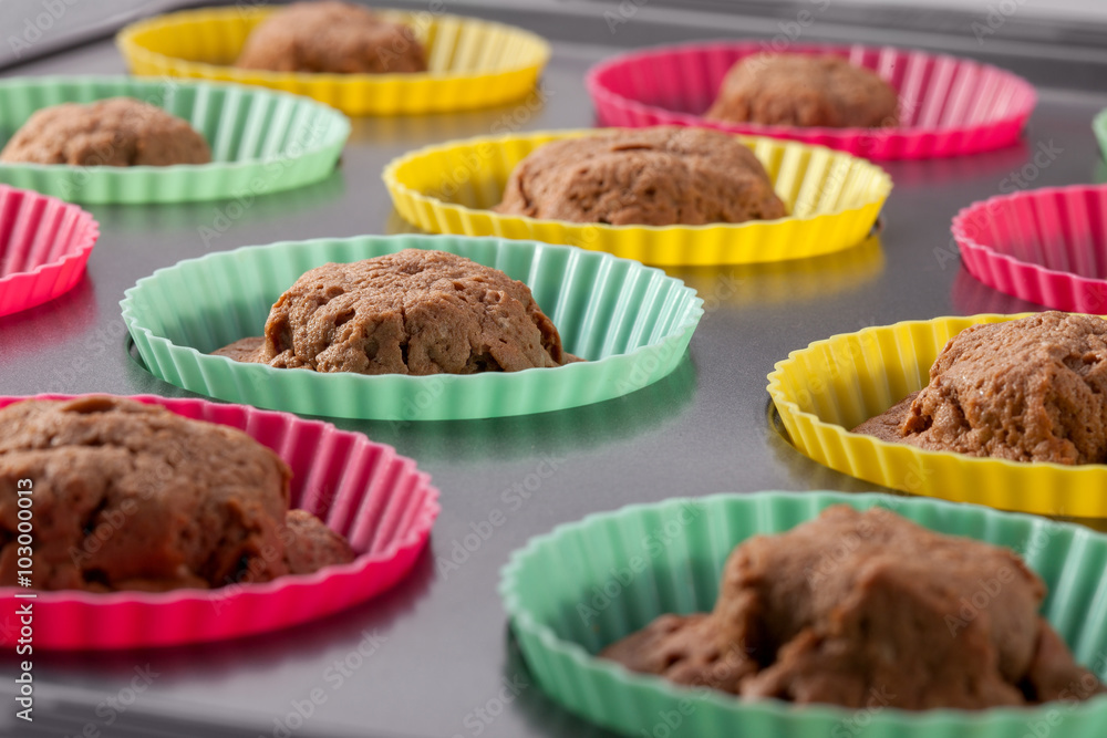 Fototapeta premium Baked in the oven muffins