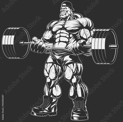 Bodybuilder with barbell