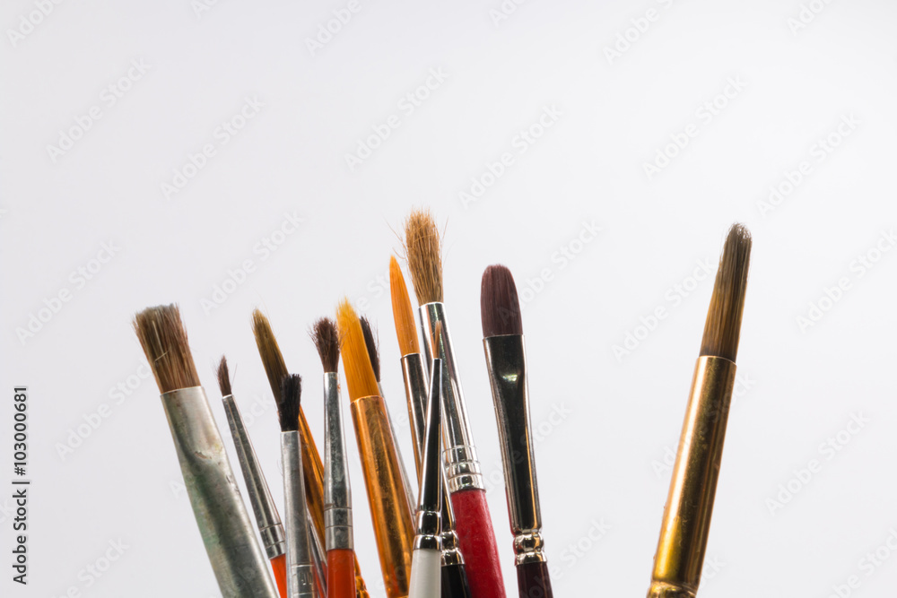 Fototapeta premium Set of watercolor brushes on white background