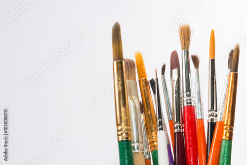 Set of watercolor brushes on white background