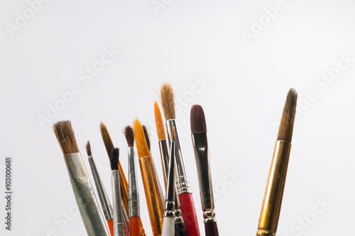 Set of watercolor brushes on white background