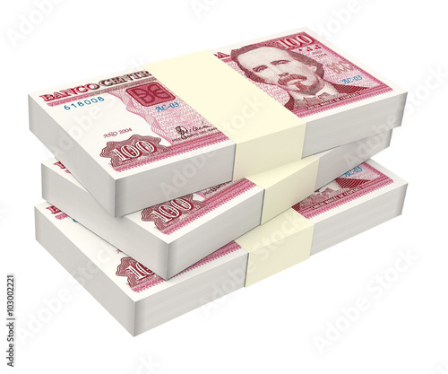 Photography Cuban pesos bills stacks background