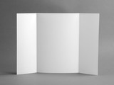 Blank gate fold brochure on grey to replace your design.